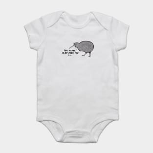 Kiwi Bird - This Planet Is My Home Too - light colors Baby Bodysuit